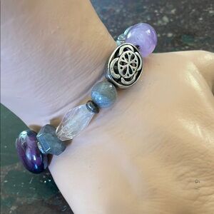 Silpada Silver and Purple Beaded Bracelet
